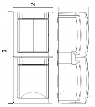 ViKO Pacific - Doppel Wechselschalter + Steckdose mit Kindersicherung (Senkrecht) IP54